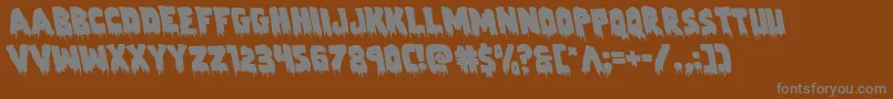 Zombiecontrolleft-Schriftart – Graue Schriften auf braunem Hintergrund