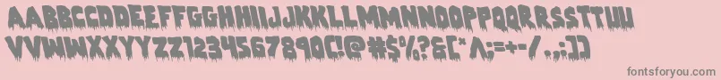 Zombiecontrolleft-fontti – harmaat kirjasimet vaaleanpunaisella taustalla