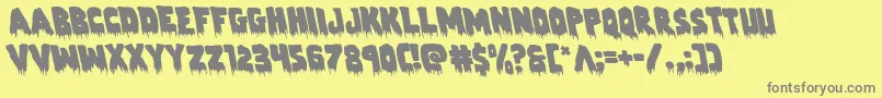 Fonte Zombiecontrolleft – fontes cinzas em um fundo amarelo