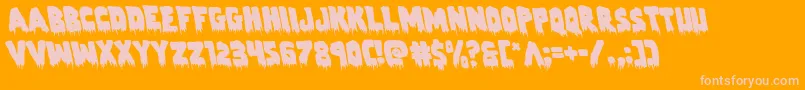 Zombiecontrolleft-fontti – vaaleanpunaiset fontit oranssilla taustalla