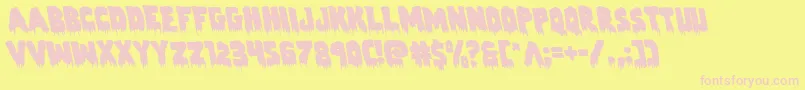 Zombiecontrolleft-fontti – vaaleanpunaiset fontit keltaisella taustalla