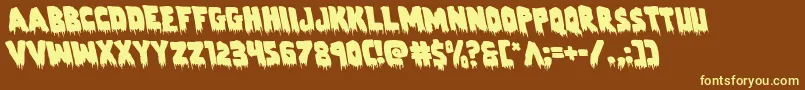 Zombiecontrolleft Font – Yellow Fonts on Brown Background
