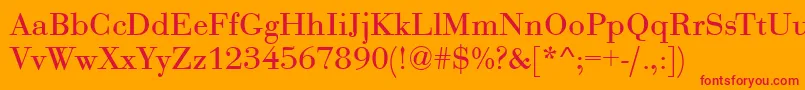 BodoniRegular Font – Red Fonts on Orange Background