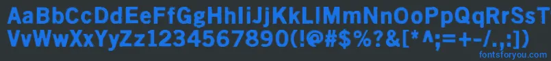 Kivikuoppa Font – Blue Fonts on Black Background