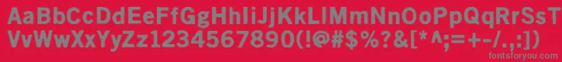 フォントKivikuoppa – 赤い背景に灰色の文字