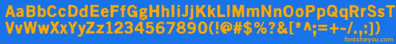 Kivikuoppa Font – Orange Fonts on Blue Background