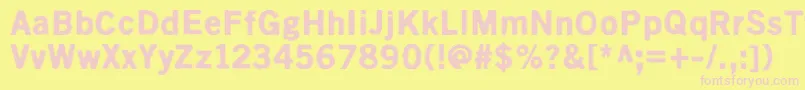 Kivikuoppa Font – Pink Fonts on Yellow Background