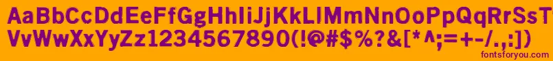 Kivikuoppa Font – Purple Fonts on Orange Background