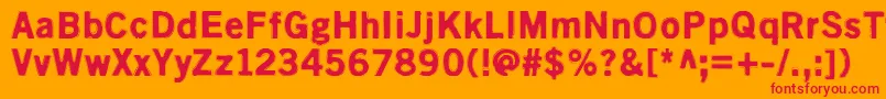 Kivikuoppa Font – Red Fonts on Orange Background