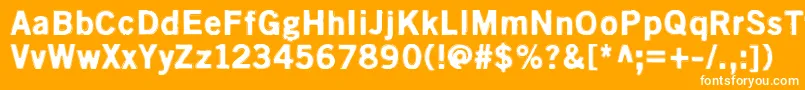 Czcionka Kivikuoppa – białe czcionki na pomarańczowym tle