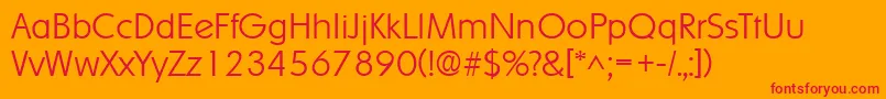 SharnayExtralight Font – Red Fonts on Orange Background