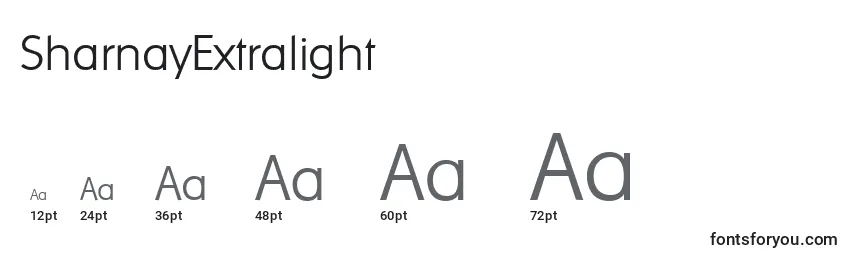 SharnayExtralight Font Sizes