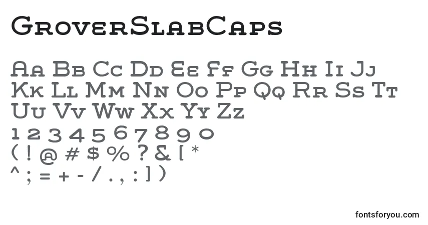 A fonte GroverSlabCaps – alfabeto, números, caracteres especiais