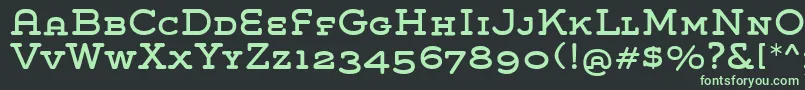 フォントGroverSlabCaps – 黒い背景に緑の文字