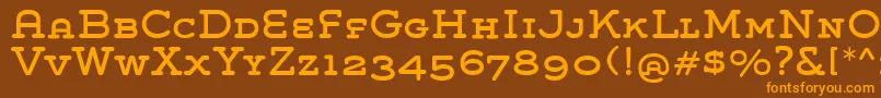 GroverSlabCaps Font – Orange Fonts on Brown Background