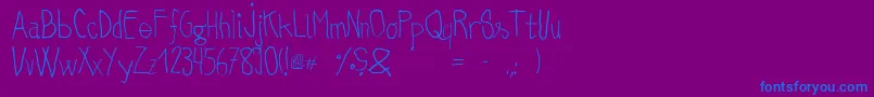 フォントCupperReversed – 紫色の背景に青い文字