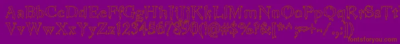 JinkeezOut Font – Brown Fonts on Purple Background