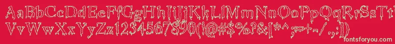 JinkeezOut Font – Green Fonts on Red Background