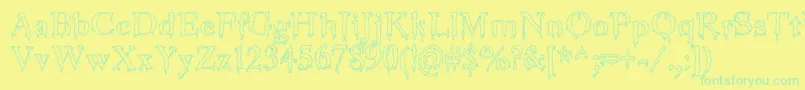 En savoir plus sur la police JinkeezOut Police JinkeezOut – polices vertes sur fond jaune