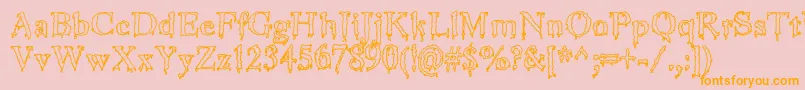 JinkeezOut-Schriftart – Orangefarbene Schriften auf rosa Hintergrund