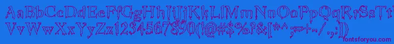 More about JinkeezOut Font JinkeezOut Font – Purple Fonts on Blue Background