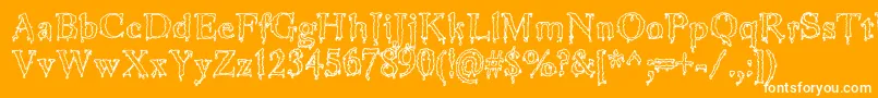 Police JinkeezOut – polices blanches sur fond orange