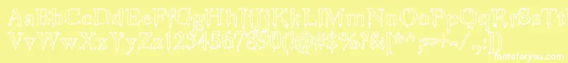 JinkeezOut Font – White Fonts on Yellow Background