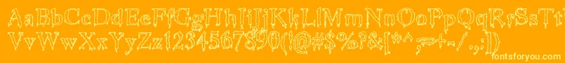 JinkeezOut Font – Yellow Fonts on Orange Background