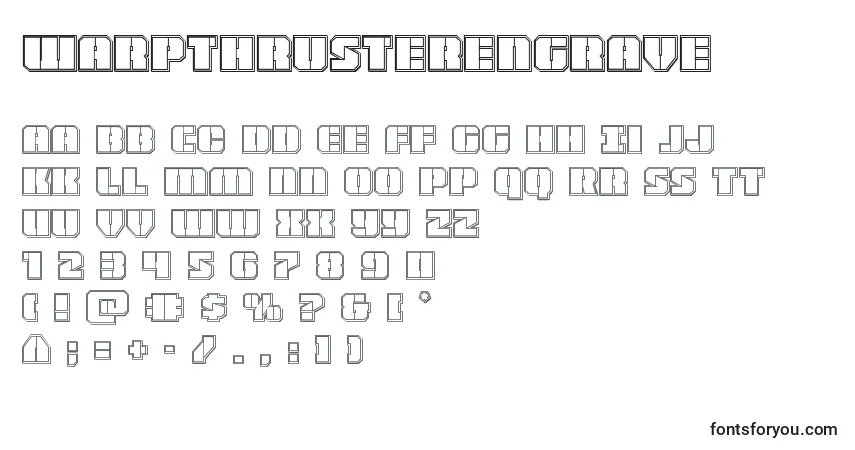 Шрифт Warpthrusterengrave – алфавит, цифры, специальные символы