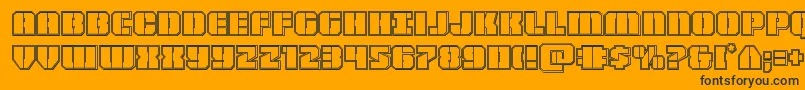 Warpthrusterengrave Font – Black Fonts on Orange Background