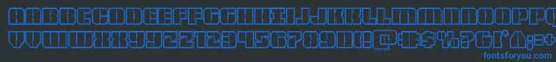 Подробнее о шрифте Warpthrusterengrave Шрифт Warpthrusterengrave – синие шрифты на чёрном фоне