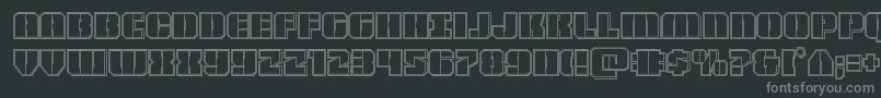 Warpthrusterengrave Font – Gray Fonts on Black Background