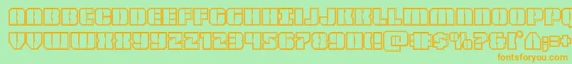 Warpthrusterengrave Font – Orange Fonts on Green Background