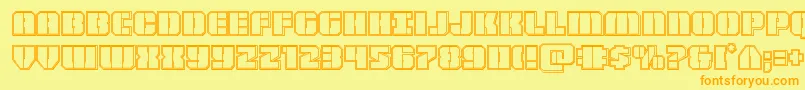 Warpthrusterengrave Font – Orange Fonts on Yellow Background