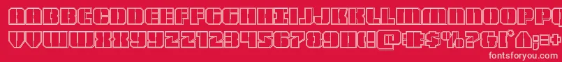 Warpthrusterengrave Font – Pink Fonts on Red Background