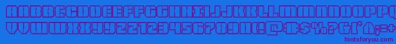 Warpthrusterengrave Font – Purple Fonts on Blue Background