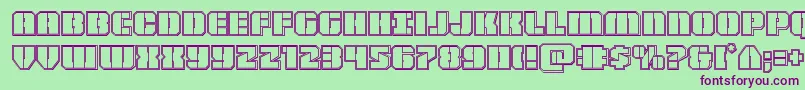 Warpthrusterengrave Font – Purple Fonts on Green Background