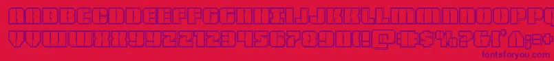 Warpthrusterengrave Font – Purple Fonts on Red Background