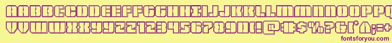 Warpthrusterengrave Font – Purple Fonts on Yellow Background