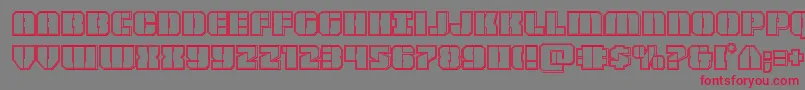 Warpthrusterengrave Font – Red Fonts on Gray Background