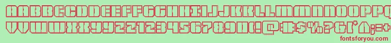 Warpthrusterengrave Font – Red Fonts on Green Background