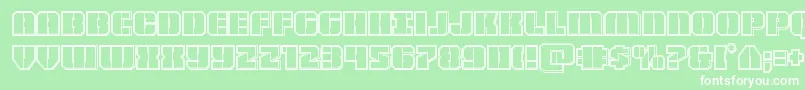 Warpthrusterengrave Font – White Fonts on Green Background
