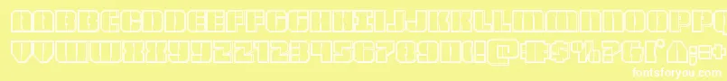 Warpthrusterengrave Font – White Fonts on Yellow Background