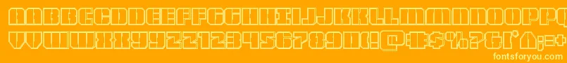 Warpthrusterengrave Font – Yellow Fonts on Orange Background
