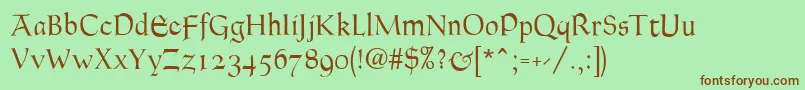 GoudyThirtyLight Font – Brown Fonts on Green Background