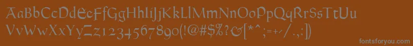 フォントGoudyThirtyLight – 茶色の背景に灰色の文字