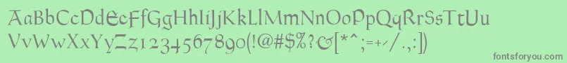 GoudyThirtyLight Font – Gray Fonts on Green Background