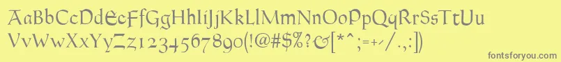 GoudyThirtyLight Font – Gray Fonts on Yellow Background