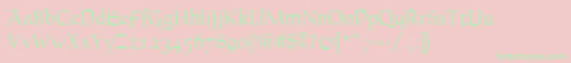 GoudyThirtyLight Font – Green Fonts on Pink Background