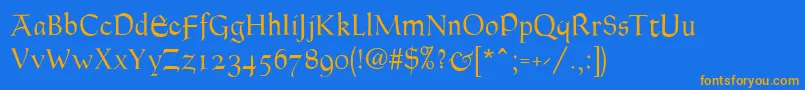 GoudyThirtyLight Font – Orange Fonts on Blue Background